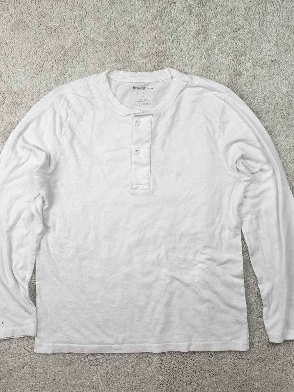 Brooklinen Men’s Casual Henley Size Medium M white USA soft sleep Robe USA